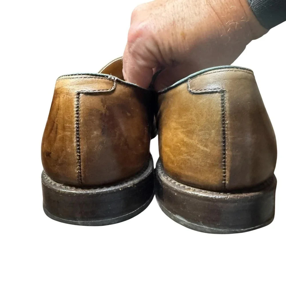 Allen Edmonds Thayer Shoes Mens Size 12 Brown Leather Monk Strap Dress Buckle